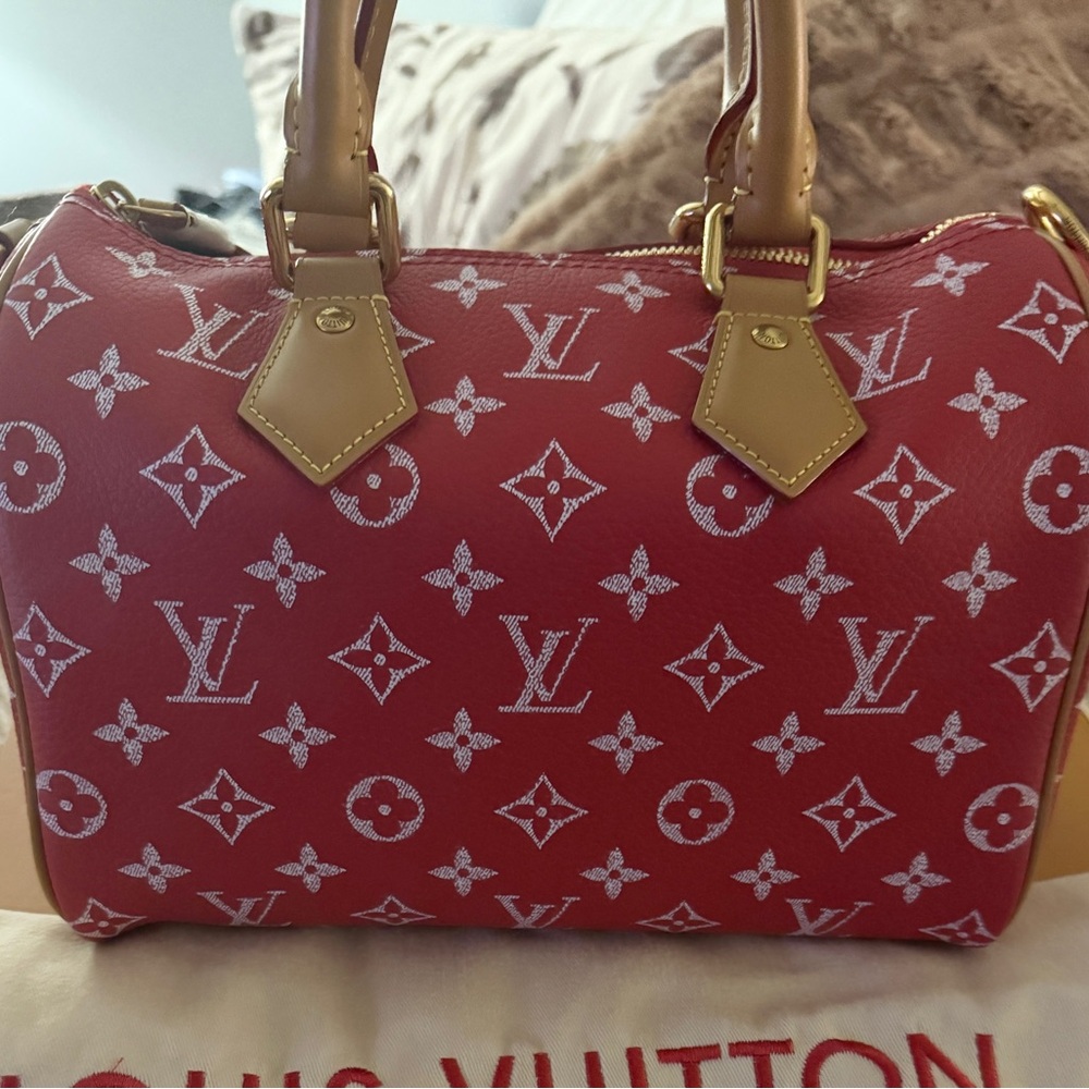 Red Monogram Handbag speedy p9